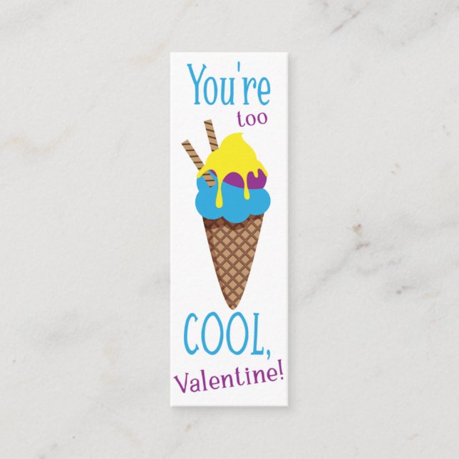 Carte De Visite Mini Valentine's You are Too Cool ! Mini Signet (Devant)