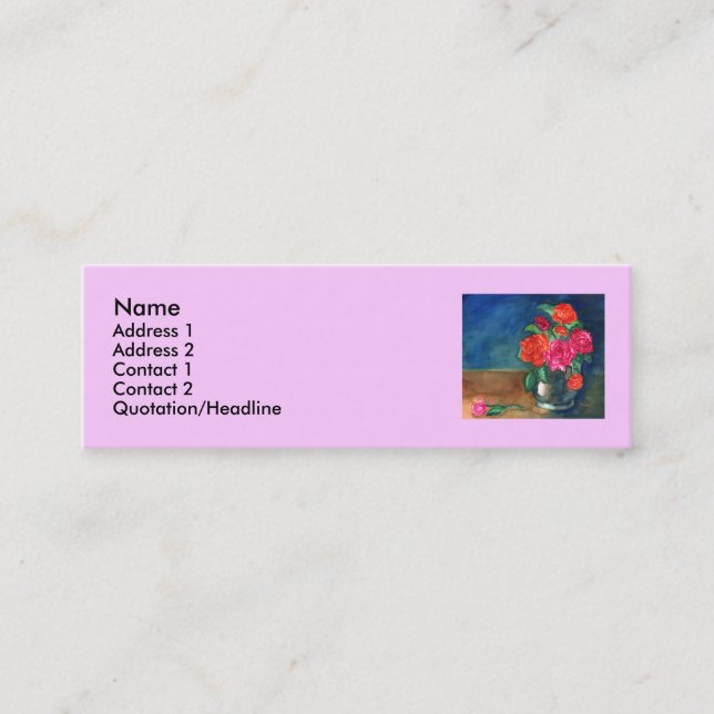 Carte De Visite Mini Vase avec Modèle de fleurs (Devant)