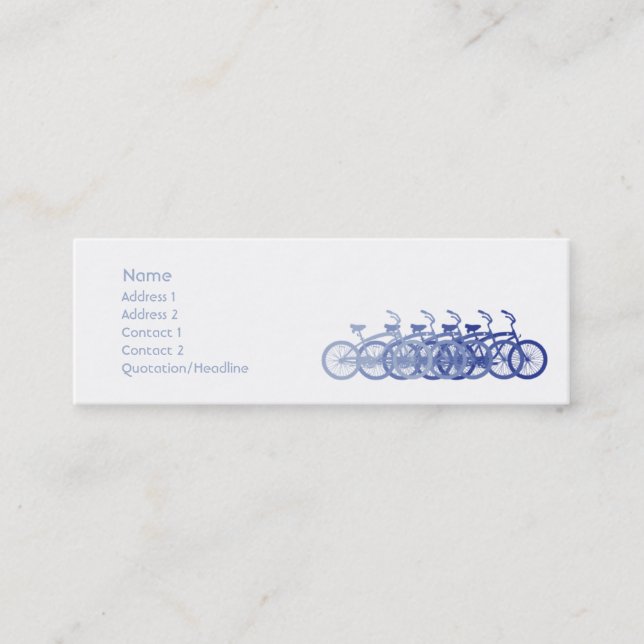 Carte De Visite Mini Vélo bleu - maigre (Devant)