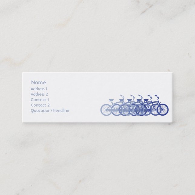 Carte De Visite Mini Vélo bleu - maigre (Devant)