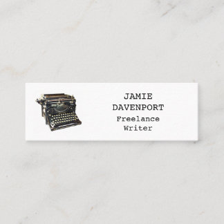 Carte De Visite Mini Vieil auteur de journaliste d'auteur de machine à