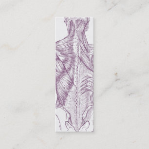 Carte De Visite Mini Vieux muscles d'art d'anatomie du pourpre arrière