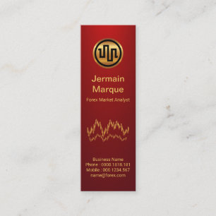 Carte De Visite Mini Vignette rouge du graphique Exchange Stock simple