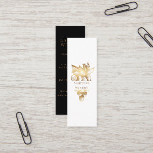 Carte De Visite Mini Vin Gold Elegant Sommelier Vin Maker