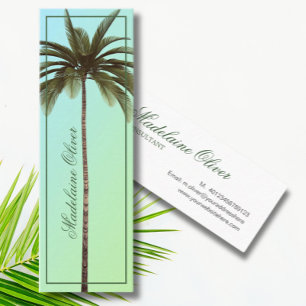 Carte De Visite Mini Vintage Green Palm Tree Tropical Elégant