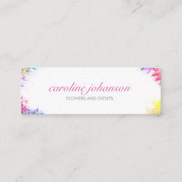 Carte De Visite Mini Violet yellow artistic painting brush flowers card