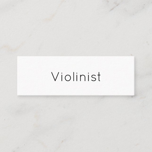 Carte De Visite Mini Violoniste minimaliste noir violon blanc (Devant)