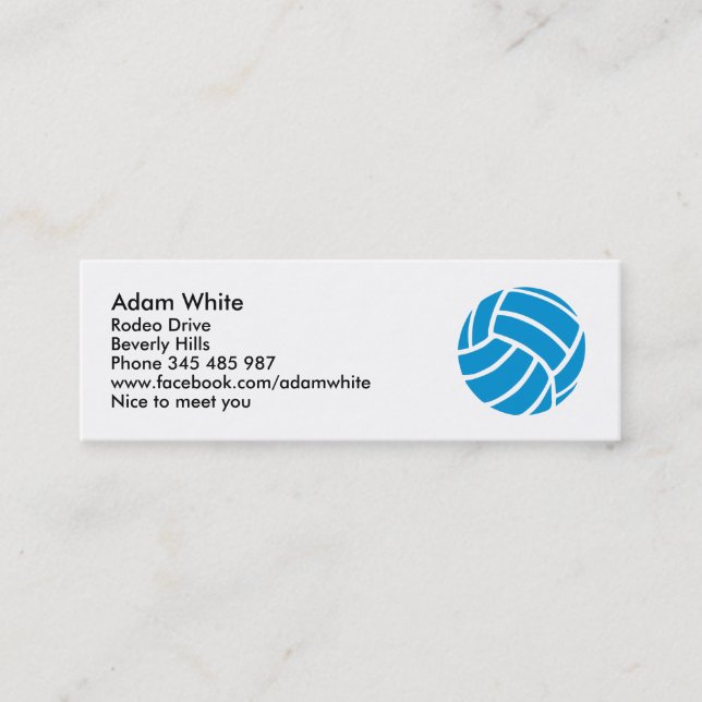 Carte De Visite Mini Volleyball (Devant)