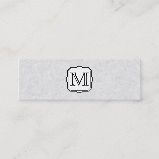 Carte De Visite Mini Votre lettre. Monogramme fait sur commande. Gris, (Devant)