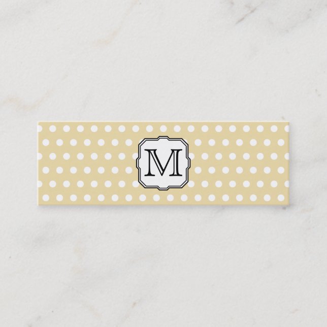 Carte De Visite Mini Votre lettre. Monogramme fait sur commande. Point (Devant)