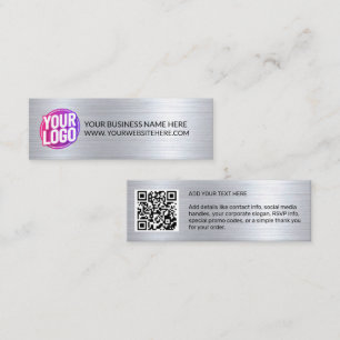 Carte De Visite Mini Votre logo d'équipe d'entreprise et code QR & text