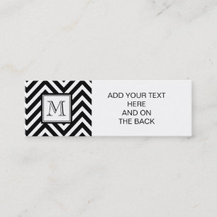 CARTE DE VISITE MINI VOTRE MONOGRAMME, CHEVRON NOIR