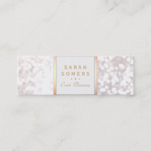 Carte De Visite Mini Whimsical White Parties scintillant Bokeh Elegant 