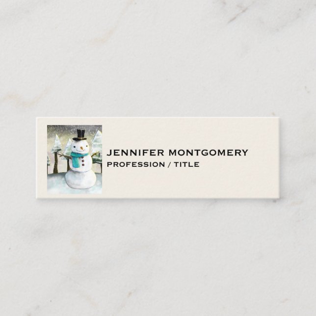 Carte De Visite Mini Whimsman de neige en Dessin de Noël d'hiver (Devant)