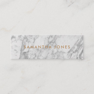 Carte De Visite Mini White Carrara Marble Gold Classic Personalised