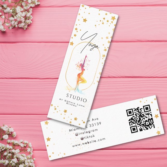 Carte De Visite Mini Yoga Health And Wellness Holistic Gold Stars (Yoga Health And Wellness Holistic Gold Stars Mini Business Card)