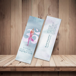 Carte De Visite Mini Yoga Instructeur Méditation Pose Om Signe Aquarell