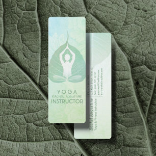 Carte De Visite Mini Yoga Instructeur Studio Méditation Pose Bodhi Leaf