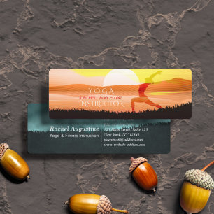 Carte De Visite Mini Yoga Instructeur Sun Salutation Crescent Moon Pose