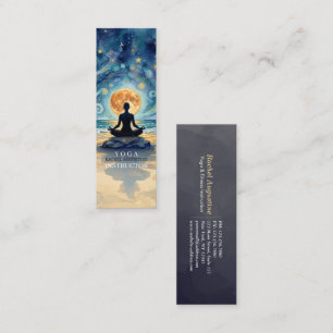 Carte De Visite Mini Yoga Méditation Ciel Nocturne Étoilé Lune Plage Oc