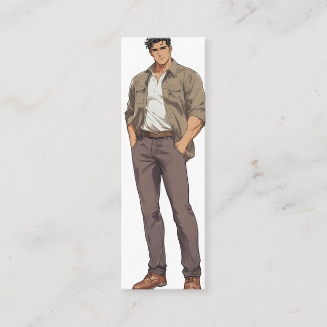 Carte De Visite Mini Zaddy d'homme d'anime (Devant)