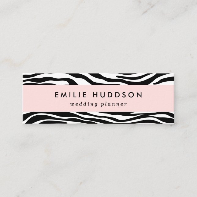Carte De Visite Mini Zebra Print, Zebra Stripes, Noir Et Blanc (Devant)