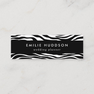 Carte De Visite Mini Zebra Print, Zebra Stripes, Noir Et Blanc