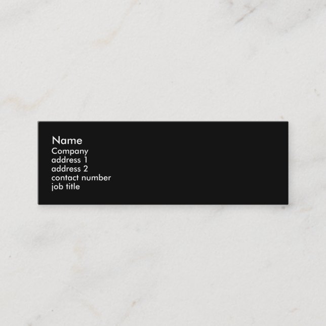 Carte De Visite Mini Zèbre (Devant)