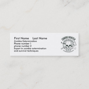 Carte De Visite Mini zombiehunter, nom de famille    de prénom, zombi