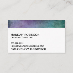 Carte De Visite Minimal avec texture grunge rustique sarcelle et v