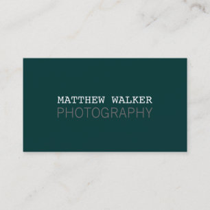 Carte De Visite MINIMAL clair moderne chic vert foncé gris turquoi
