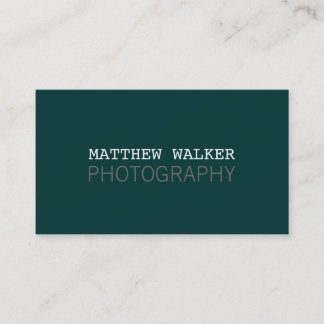 Carte De Visite MINIMAL clair moderne chic vert foncé gris turquoi