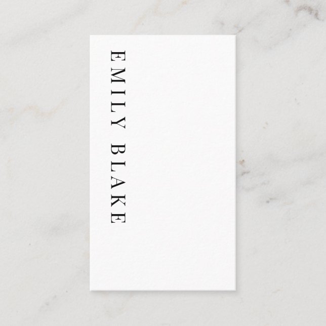 Carte De Visite Minimal Classic Vertical Business Card (Devant)