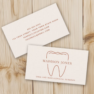 Carte De Visite Minimal Classy Terracotta logo dentiste Moderne