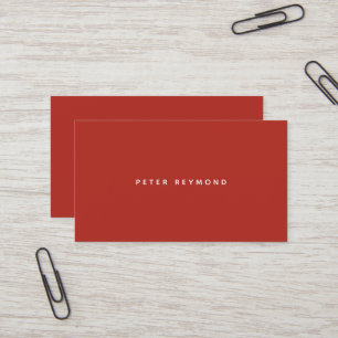 Carte De Visite minimal du rouge brique minimaliste