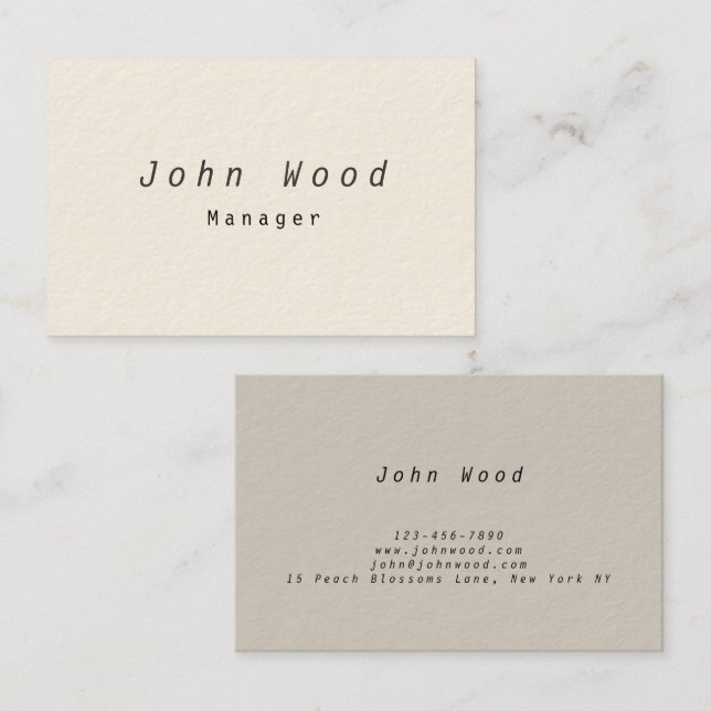 Carte De Visite Minimal élégant simple professionnel (Devant / Derrière)