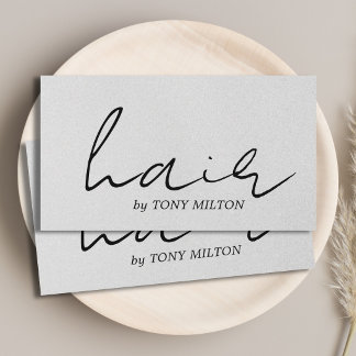 Carte De Visite Minimal Elegant Texture Grey Bold Hair Salon