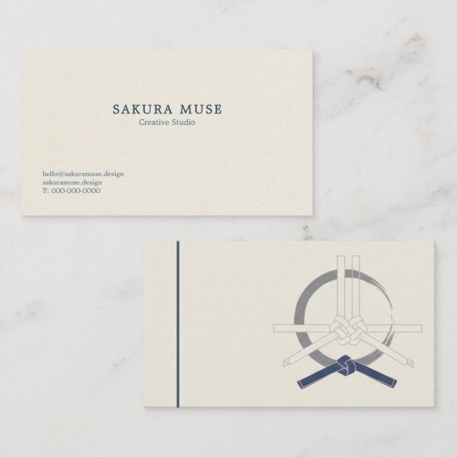 Carte De Visite Minimal Japanese Business Card  (Devant / Derrière)