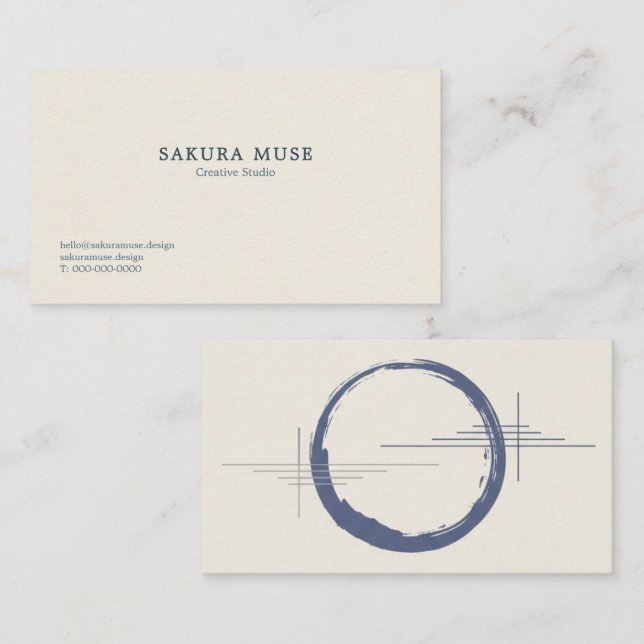 Carte De Visite Minimal Japanese Business Card  (Devant / Derrière)