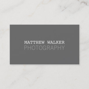 Carte De Visite MINIMAL masculine type moderne chic gris charbon