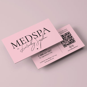 Carte De Visite Minimal Medspa Esthétique Rose Esthéticienne