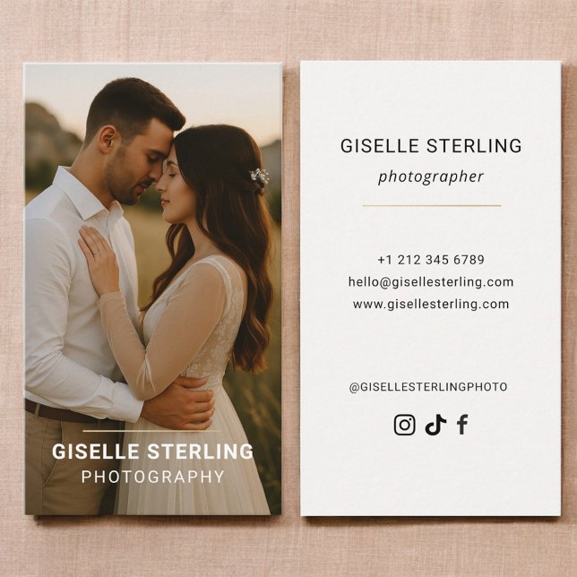 Carte De Visite Minimal Modern Typography Photography (Créateur téléchargé)