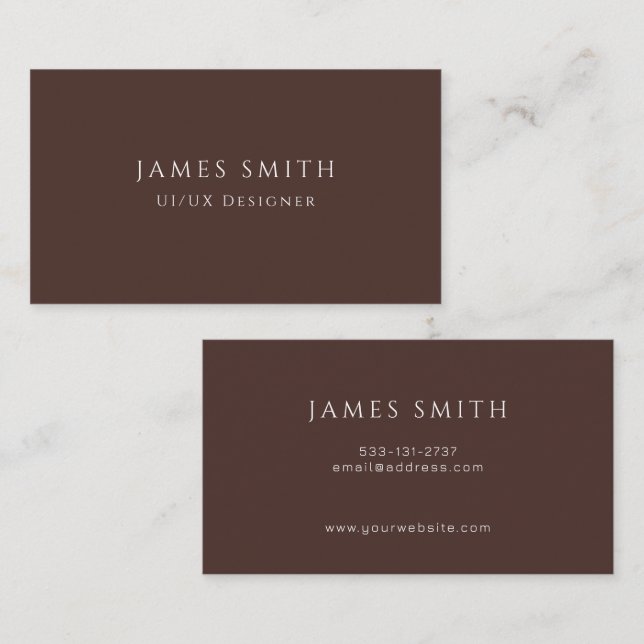 Carte De Visite Minimal Modern UI UX Designer Business Card (Devant / Derrière)