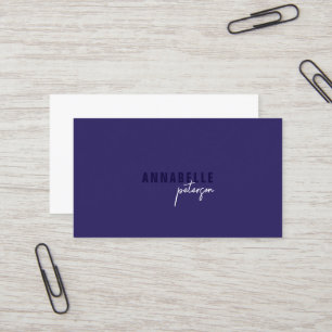 Carte De Visite Minimal moderne Professionnel Bleu Blanc Simple