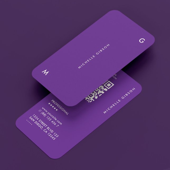 Carte De Visite Minimal moderne Professionnel Royal Purple (Créateur téléchargé)