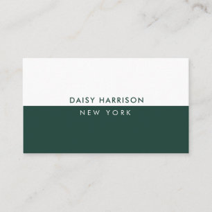 Carte De Visite Minimal moderne simple luxe émeraude et blanc