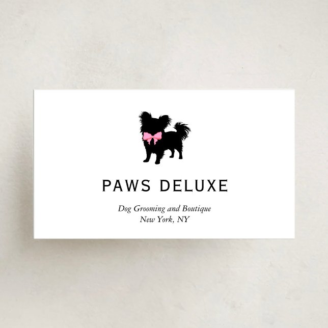Carte De Visite Minimal Pet Silhouette Dog Grooming (Créateur téléchargé)