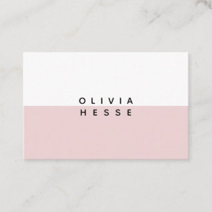 Carte de visite Minimal Pink White Business Card