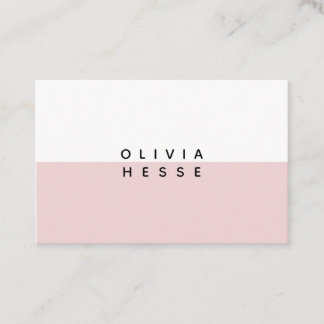 Carte de visite Minimal Pink White Business Card