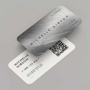 Carte De Visite Minimal professionnel Faux Argent Metallic Moderne